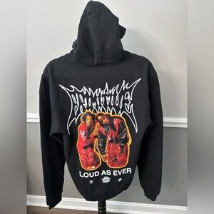 Outcast Black Graphic Hoodie with Bold Design